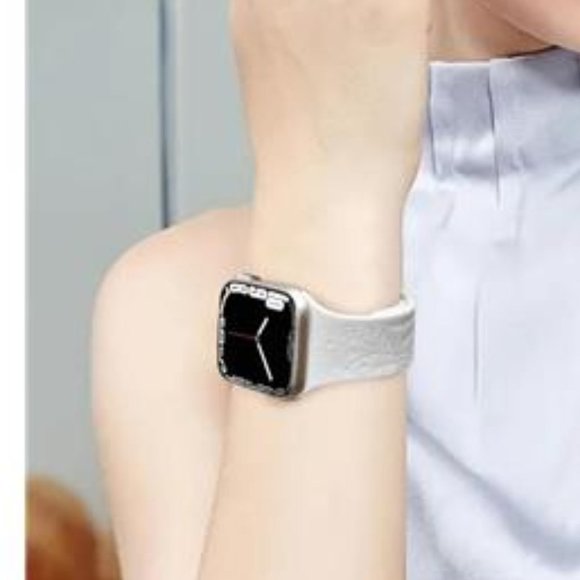 NEW 4 Pack Floral Engraved Apple Watch Bands with Charms - Picture 4 of 5